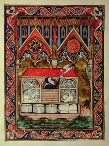 Lat 10525 f.3v Noahs Ark, fra Psalter of St. Louis, c.1258-70 af French School