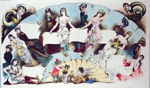Layoutillustrationer til en artikel om dameundertøj, fra La Vie Parisienne, ca. 1870 af French School