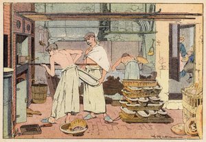 Le Boulanger, The Baker (farvemedlemmer) af French School