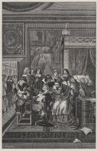 Den døende kardinal de Richelieu Litografi af Charles Motte (1785-1836) i "Les Hommes Celebres de la France" af Louis Dumas 1889 af French School