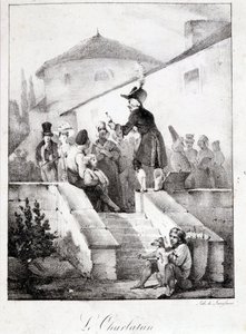 Le Charlatan (sælger af mirakelprodukter) af French School