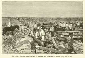 Den transkaspiske jernbane (gravering) af French School