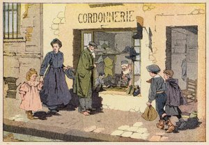 Le Cordonnier, Skomageren (farve litho) af French School