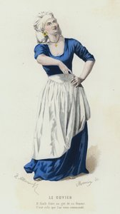 Le Cuvier (farvet gravering) af French School