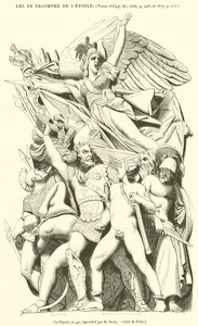 Le Depart, ou 92, bas-relief (gravering) af French School