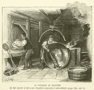 Gruyere ost (gravering) af French School