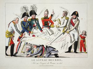 Le Gateau des Rois, tegnet ved Wienerkongressen i 1815, pub. af French School