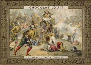 Le Grand Conde i slaget ved Freiburg, 1644 af French School