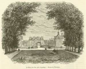 Haras du Pin, nær Argentan (gravering) af French School