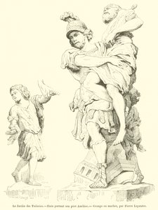Tuileriehaven, Aeneas bærer sin far Anchises (gravering) af French School