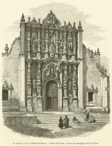 Le Sagrario, pres la cathedrale de Mexico (gravering) af French School