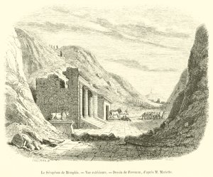 The Serapeum of Memphis, udvendig udsigt (gravering) af French School