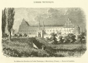 Slottet for ridderne af den teutoniske orden i Marienburg, Preussen (gravering) af French School