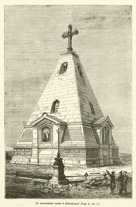 Det russiske monument i Sevastopol (gravering) af French School
