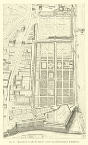 Tuileriernes palads og have i 1632, faksimile af planen af ​​I Gomboust af French School