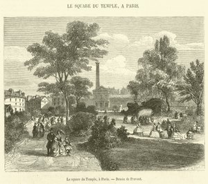 Le square du Temple, et Paris (gravering) af French School