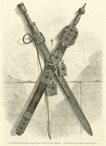 De såkaldte Boabdil-våben, bevaret i Real Armory of Madrid (gravering) af French School