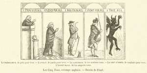 The Five All, engelsk tryk (gravering) af French School