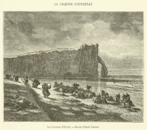 Etretats skiver (gravering) af French School