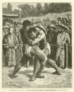 Wrestlers In Japan (gravering) af French School