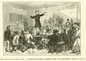 Les Meetings Americains (gravering) af French School
