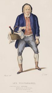 Les Visitandines, Akt I, Scene VII (farvet gravering) af French School