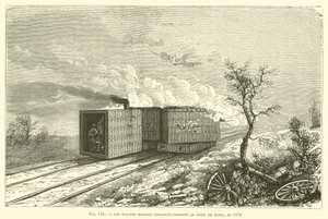 De blinde vogne ansat under belejringen af ​​Paris i 1870 (gravering) af French School