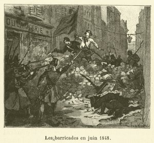 Barrikaderne i juni 1848 (gravering) af French School