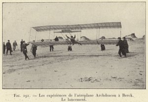 Oplevelserne af Archdeacon-flyet ved Berck, Lanceringen (gravering) af French School