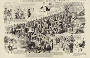 Historiens marginer, fra kabaret til bryggeriet (gravering) af French School