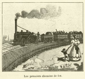 De første jernbaner (gravering) af French School
