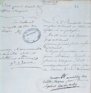 Anbefalingsbrev underskrevet af Napoleon Bonaparte (1769-1821) for hans bror, Joseph (1768-1844) december 1795 af French School
