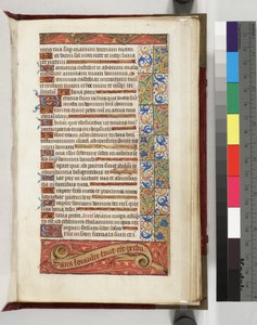 Lewis E 113 f.20r Dekoreret tekstside med mottoet Without Loyalty all is Lost, 1500-15