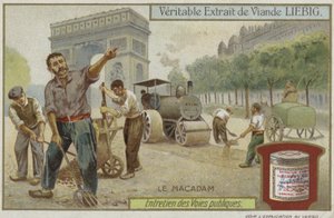 Liebig-kort med vejvedligeholdelse af French School