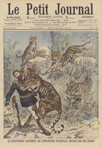 Løjtnant Gauthret fra det franske koloniale infanteri fortæret af tigre i Annam af French School