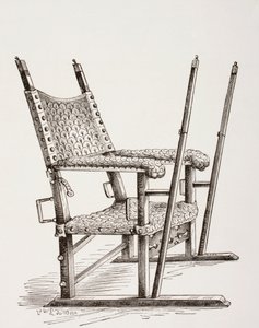 Kuldestol brugt af Carlos I af Spanien, fra Les Arts au Moyen Age, udgivet 1873 af French School