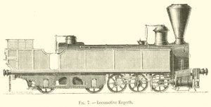 Lokomotiv Engerth (gravering) af French School