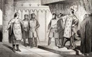 Louis VIII (1187-1226) Løven modtager en udsending fra sin fjende Henrik III (1207-72) af England, fra 