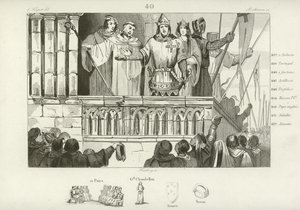 Louis VII of France raising support for the Second Crusade, c1147  af French School