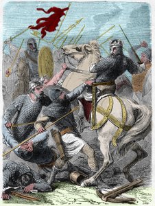 Ludvig VI sagde, at "The Gros" (1081 - 1137), i slaget ved Brenneville, forsøgte at tage Normandiet fra kong Henrik I af England i 1119. Indgravering i "" Histoire De France En Cent-malerier af Paul Lehugeur "" 1891. af French School
