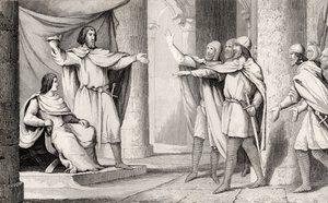 Louis V (967-87) Loaferen viser sin krone til sine tilhængere, fra 