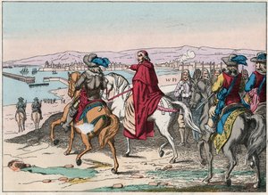 Louis XIII (1601-1643) og kardinal Richelieu ved La Rochelles sæde, place d