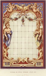 Ludvig XIII-stil farvet glas af French School