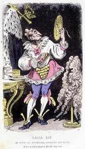Ludvig XIV: den store konge, forsømt, asticating sin sol - i "" Histoire de France Tintamarresque"" af Touchatout af French School