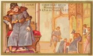 Ludvig XI af Frankrig (chromolitho) af French School