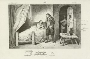 Louis XVII of France, sick and imprisoned, c1795  af French School