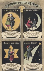 Kærlighed i stjernerne (farve litho) af French School