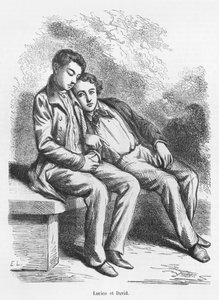 Lucien de Rubempre og David Sechard, illustration fra 