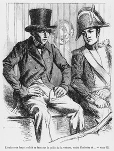 Lucien de Rubempre og Vautrin arresteret, illustration fra Splendeurs et Miseres des Courtisanes af Honore de Balzac, udgivet 1867 af French School