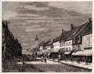 Lure - departement Haute-Saone i regionen Bourgogne-Franche-Comte - gravering i "La France illustree: geografi, historie, statistisk administration" af V.-A. Malt-brun. 1884 af French School